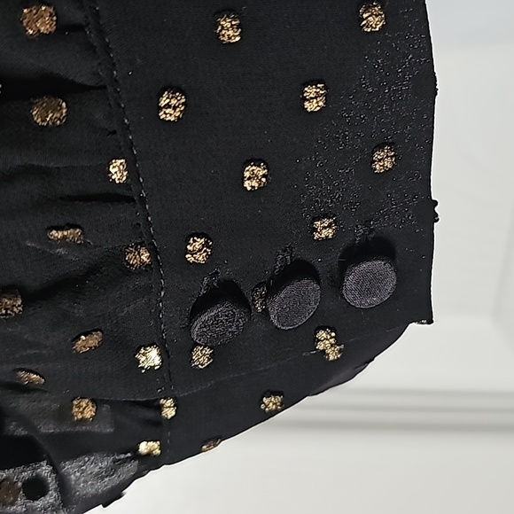 NWTs $90 J. Crew's Crew Lined Black top with Gold Dots Size M - Picture 5 of 6